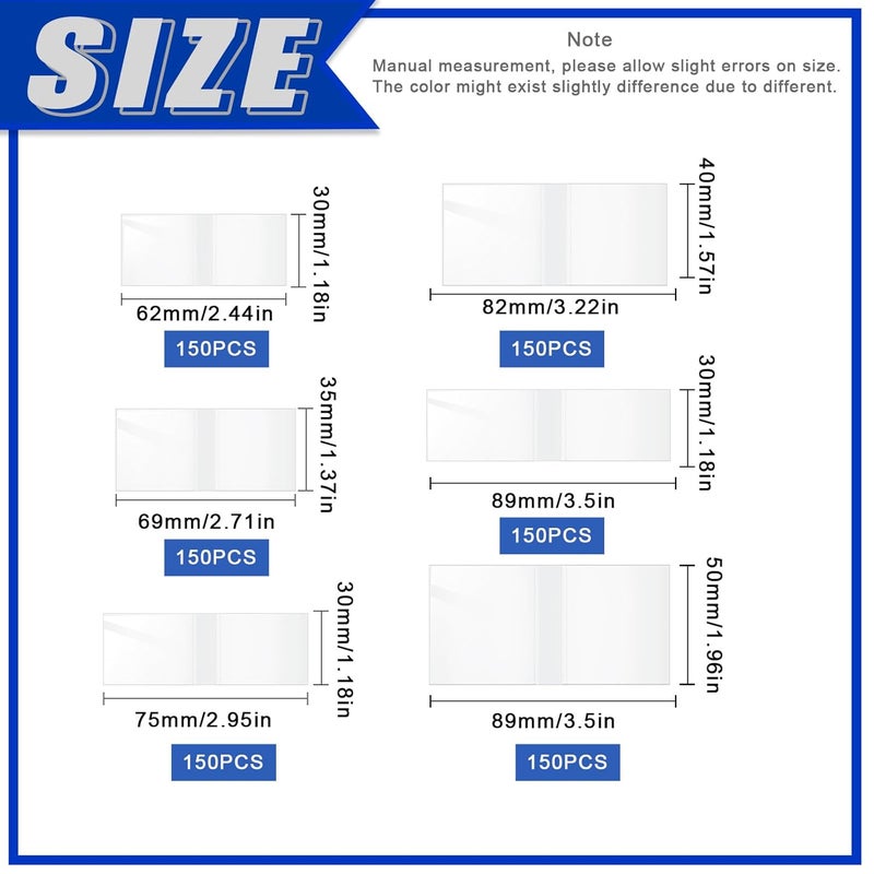 Glarks 900Pcs Clear Heat Shrink Wrap Bands, 6 Sizes Perforated PVC Wrap Bags Multi Sizes Tamper Seal Shrink Bands Heat Shrink Seal Bands Kit for Bottles, Jars, Tubes, Cans and Tins - Image 2